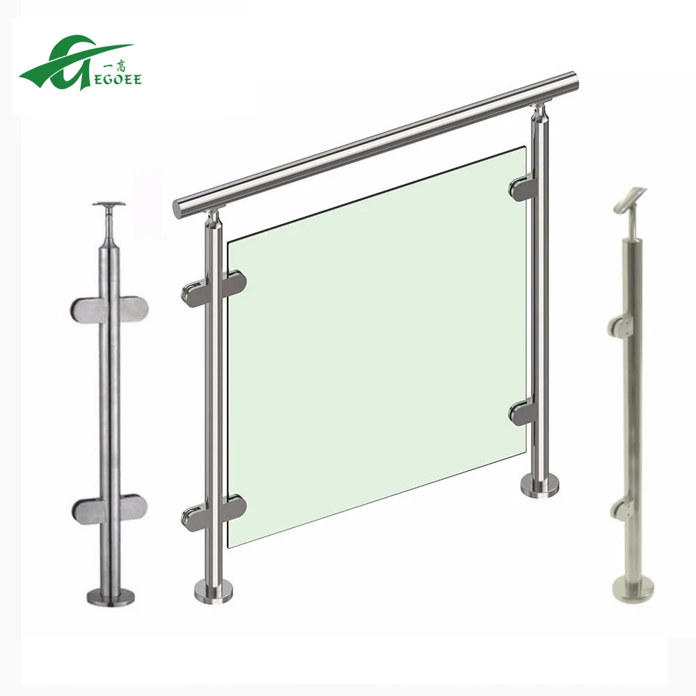 Hot selling tempered glass deck railing decking balustrade handrail glass railing system