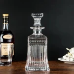Hotselling High Quality Transparent Wine Decanter Wisky Crystal Glass Engraved Design Wine Storage Glassware