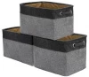 Household  Rectangular Collapsible Organizer Bin Carry Handle Fabric Linens Storage Basket