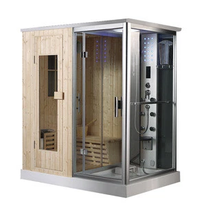 HS-SR013 2 person luxury shower steam wood sauna room