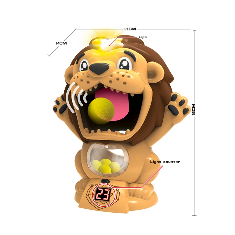 Hungry Lion Feeding Game Competitive Game Soft Bomb Air Powered Gun Score Target Shooting Game Toys