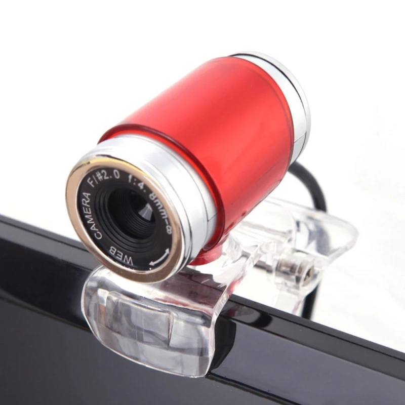 HD Webcam for Desktop / Laptop, with 10m Sound Absorbing Microphone, Length: 1.4m(Red)