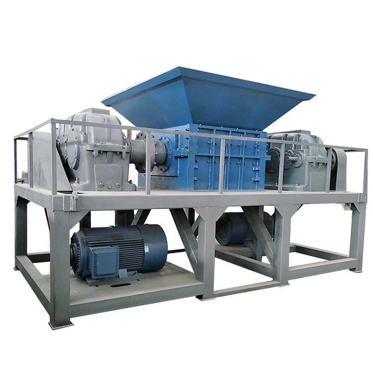 industrial aluminum can copper wire small pallet plastic heavy duty waste plastic double shaft shredder crate crushing machine