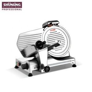 Industrial frozen meat slicer cutting machine with three safety locks