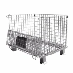 Industry Storage Wire Mesh Stackable Folding Stackable Stainless Steel Cage warehouse Mesh box wire cage Storage cage