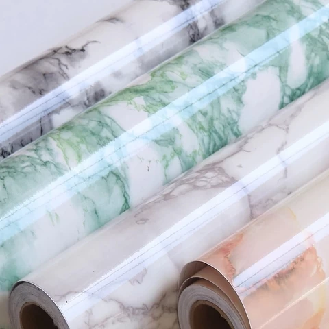 Interior decoration PVC self adhesive glossy marble foil for wall panel