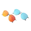 Italian design ce lentes de sol uv400 pc real mirror lens trendy eyewear rimless glasses