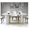 Italian marble dining table Nordic rectangular stainless steel legs light luxury dining table