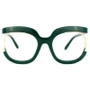 Italy Designer Trendy Oversized Square Eyeglasses Decoration Frames with Clear Lenses