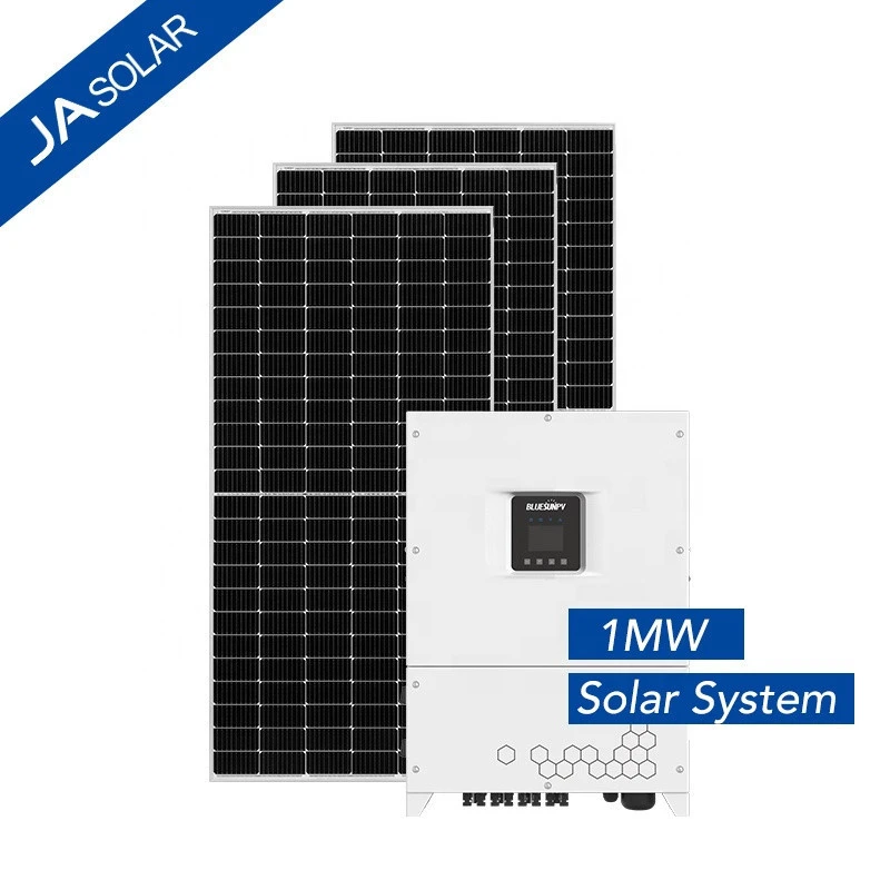 JA solar system ac output 380V 400V 480V 1 MW solar system grid tie solar panel system for power station use