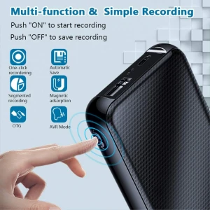 JNN Q75 Digital Voice Recorder, 8000mh Power Bank Up to 60 Days Continuous Recording Device, Voice Activated Recorder