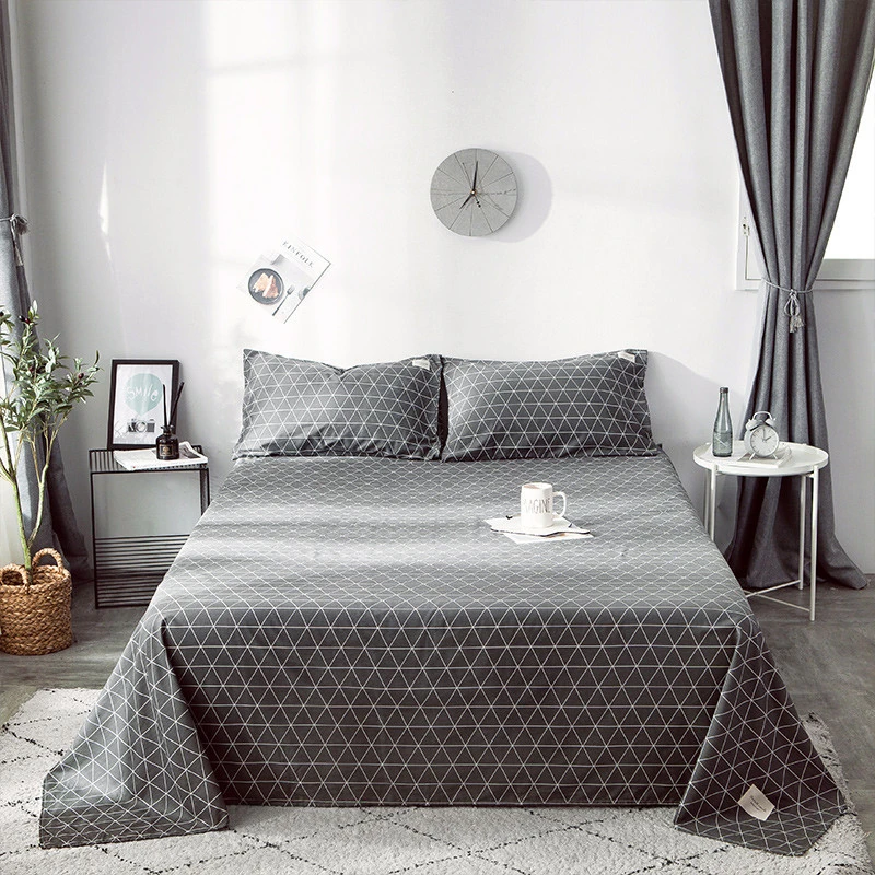KAERFU Fitted Bed Sheet Set 100% Cotton Printed Bedding Set