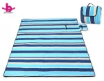 King size blue plaid foldable Picnic Blanket - waterproof sand proof outdoor camping picnic mat