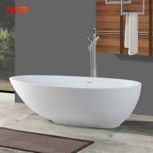 KKR Hot Sale Mattk Free Standing Bathtub Solid Surface Bathtub Resin Stone Freestanding Bath Tub bathtubs & whirlpools