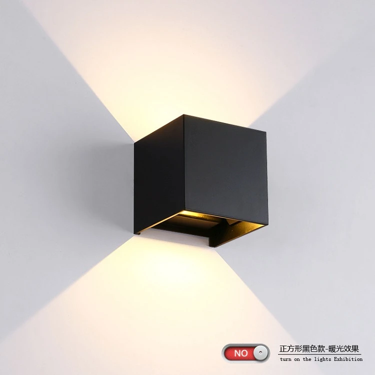 Kontak exterior IP65 7W 12w  cube up down adjustable led outdoor wall lamp light