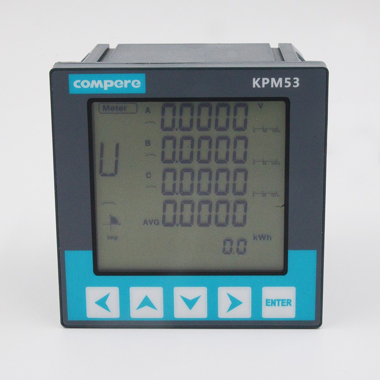 KPM53IA 3 phase rated current 5A LCD display rs485 port modbus rtu/tcp ethernet smart power meter with 1 4-20mA analog output