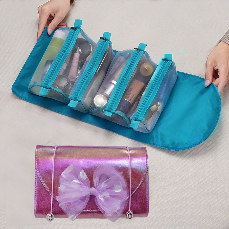 Large-capacity New Embroidery Multifunctional Cosmetic Storage Bag Can Be Detached Travel Bag Convenient Makeup Wash Bag