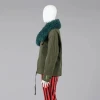 Latest Stylish Design Women Winter Boutique Top Selling High Quality Zip Up Custom Brand Green Faux Fur Jacket