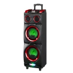 LINGE 8 inch*2 60w PA Trolley Speaker home theatre system party box extra bass party speaker box with wireless MIC