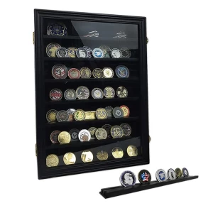 Lockable Challenge Coin Display Case Casino Chip Frame Shadow Box Cabinet