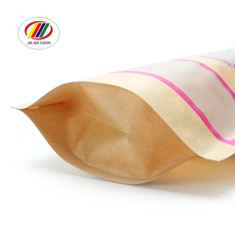 Buy Logo Customized Zip Lock Brown Kraft Paper Kids Candy Stand Up Bags ...