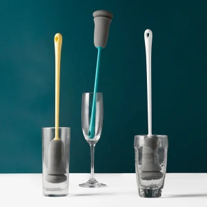 Long Handle Sponge Brush Soft Sponge Sink Cleaner Drink Glass Cleaning Cup Brush Bottle Cleaning Brush