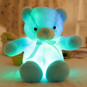 Luminous 25/30/50cm Creative Light Up LED Teddy Bear plush Stuffed Animals Plush Toy Colorful Glowing teddy bear Pillow