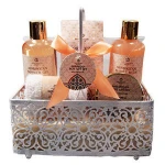 Luxe organic skin lightening shower gel and body lotion bath gift basket set