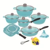 luxury 23pcs frying pans pots kitchen ware non stick cooking forged aluminum cookware set