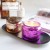 Luxury Aromatherapy Glass Relief Candle Container Iridescent Home Decorative Metal Lid Crystals Candle Jars