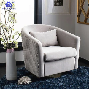 Luxury Velvet Fabric Sofa Chair Restaurant Hotel Armchair Living Room Singer Sofa Chair