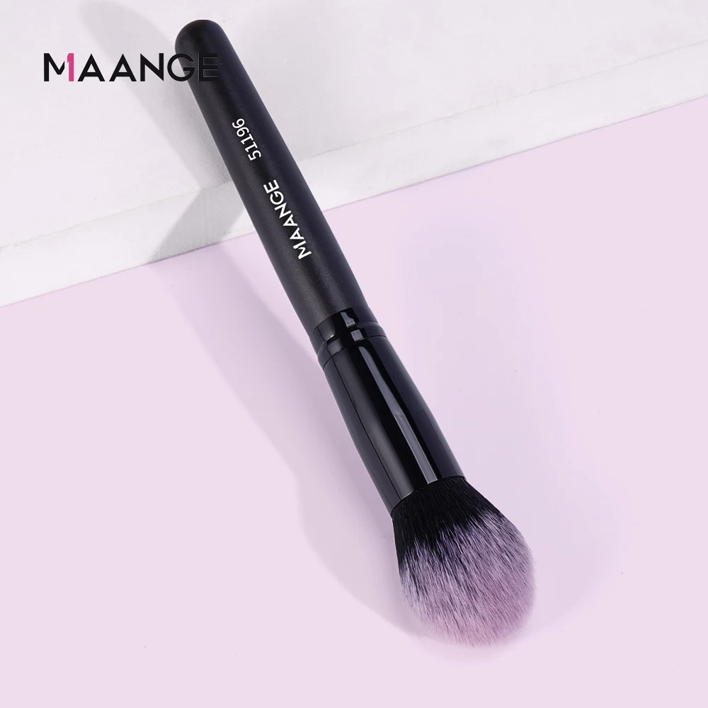 Maange low price wholesale factory direct wooden handle high quality black single blush powder brush