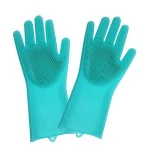 Magic Silicone Dishwashing gloves with wash scrubber for Kitchen household  silicone washing gloves