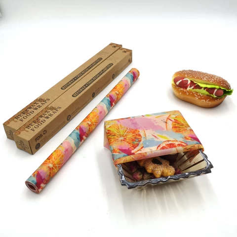 Manufacture Amazon hot Selling Eco Friendly Reusable Beeswax Food Bee Wax Storage Wrap