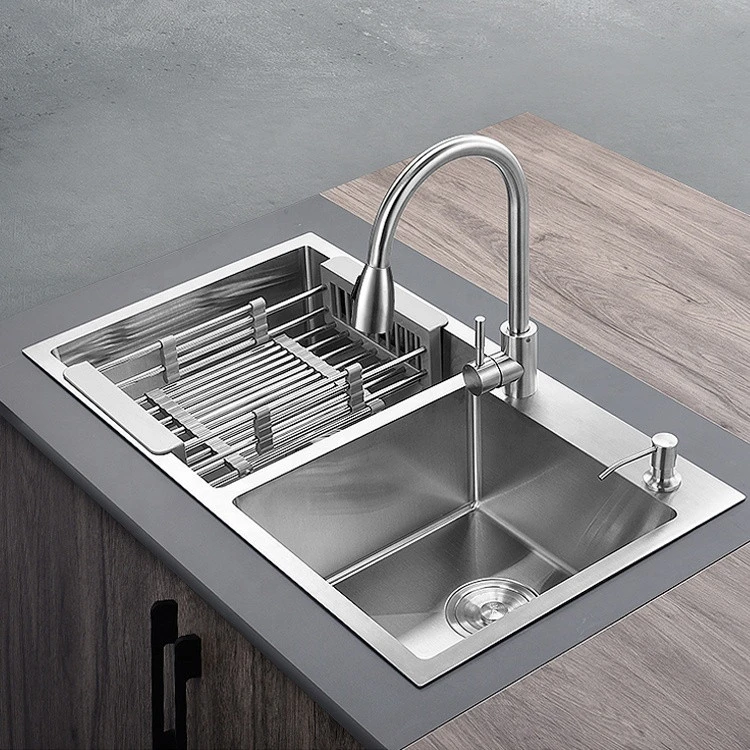 Manufacturer handmade undermount double bowl square 201 304 suppliers stainless steel kitchen sinks