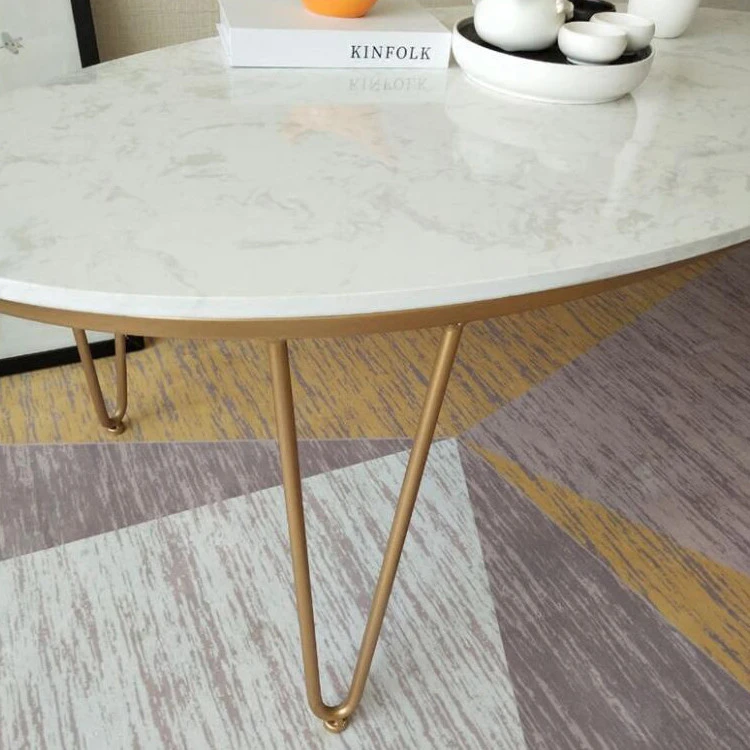 Marble modern  gold iron art  Nordic simple sitting room reception table