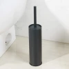 Matte Black Stainless Steel Toilet Bowl Brush and Holder with Handle