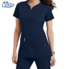 Medical Scrub Polyester Rayon Spandex Material Fashionable Designs New Style Nurse Uniform Wholesale