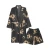 Men Satin Robe Dragon Spa Long Sleeve House Kimono Bathrobe Two-Piece Nightwear