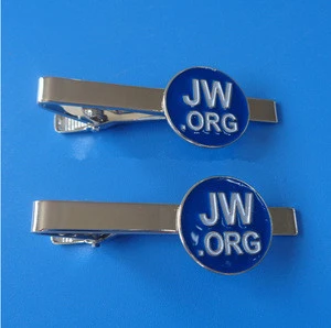 metal blue round shaped JW.ORG tie bar tie clip