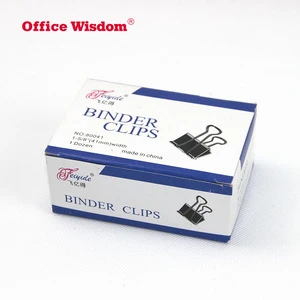 Metal paper clips stationery accessories black colored binder office binding supplies metal clip