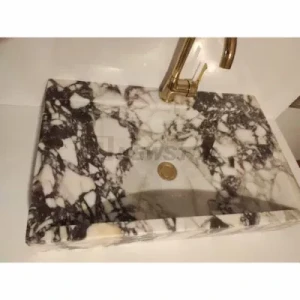 Modern Bathroom Vanity with Sink Wash Basin Italian Luxury Calacatta Viola Marble Sink Bathroom Sinks