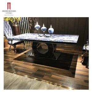 Modern European style Furniture luxury sodalite blue console table