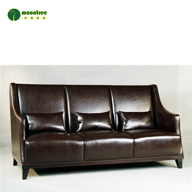Moontree MSF-1101 Hotel and Home Furniture 3 Seater Genuine Leather Sofa