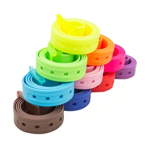 Multi color customer logo fashion plastic buckle pure silicon belts