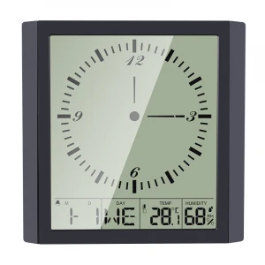 Multi functional Digital Analog Calendar Wall Clock Display Indoor Temperature Humidity Meter With Snooze