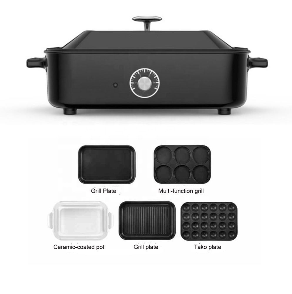 Buy Multi Functional Electric Grill With Hot Pot Smokeless Grill ...