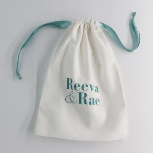 Muslin calico canvas string bag custom organic cotton drawstring bags