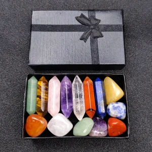 Natural Crystals Healing Stones 7 Colors Chakra Irregular Crystal Stone Gift Set