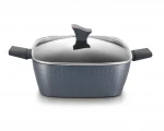 New Aluminum Non Stick Pan Diamond Design Sauce Pan Induction Bottom With Lid